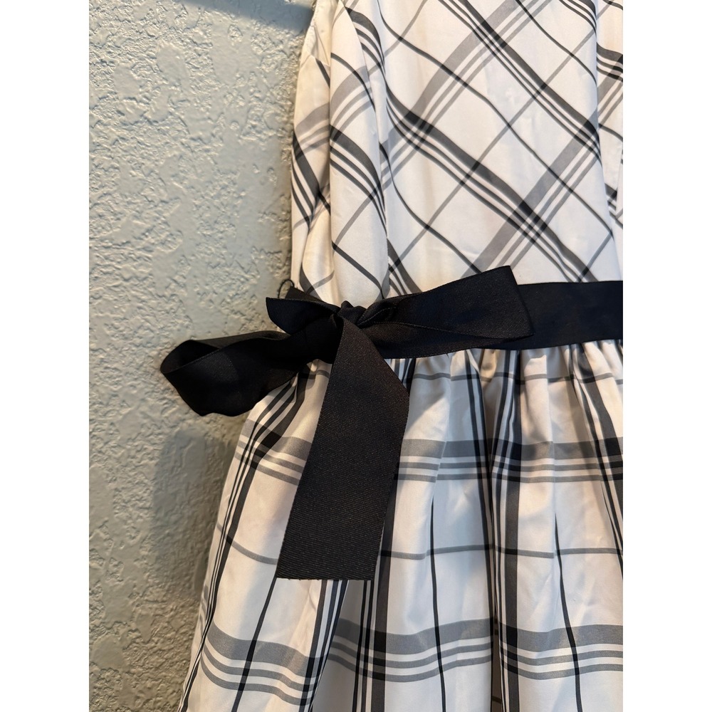 Polo Ralph Lauren Girls Black White Plaid Fit Flare Dress Size 10 Holiday Party - Picture 6 of 10